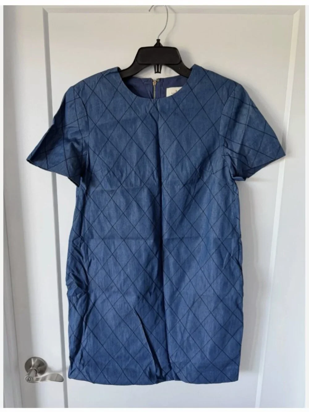 NEW Kate Spade New York Quilted Chambray Denim Shift Dress Size 4